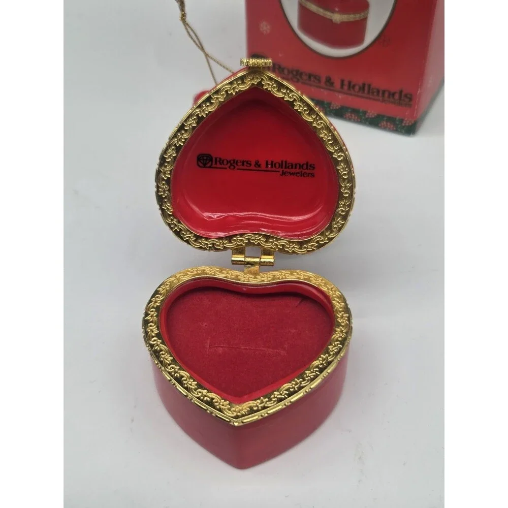 Rodgers And Holland Jeweler Porcelain Ring Box Ornament Santa Claus